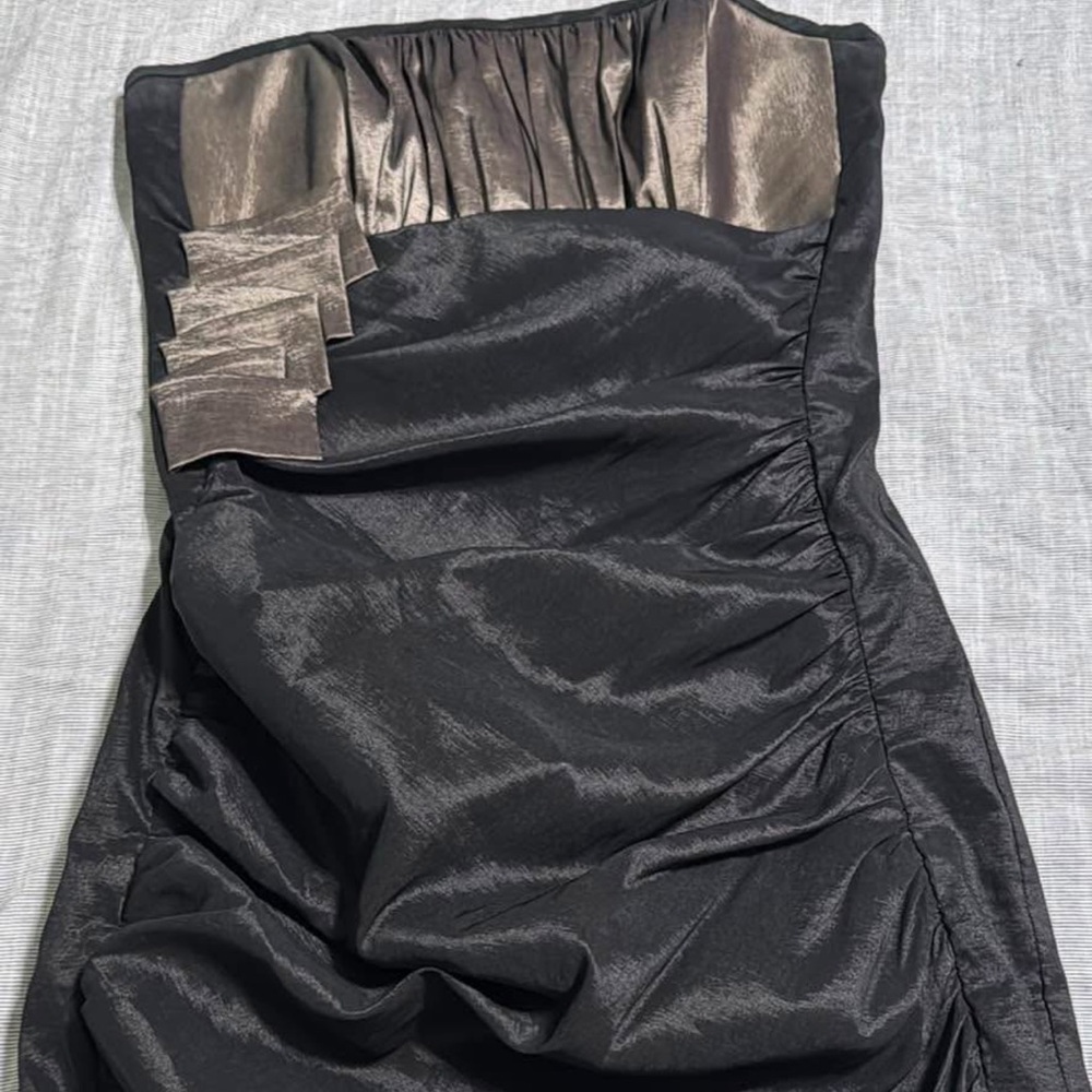 Elegant Strapless Black and Silver Dress